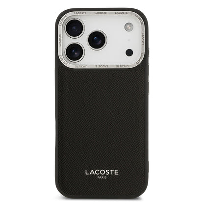 iPhone 17 Pro Kılıf Lacoste Orjinal Lisanslı M-safe Şarj Özellikli Champs Elysees PU Deri Tasarımlı Kılıf