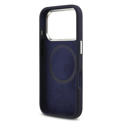 Apple iPhone 17 Pro Kılıf Lacoste Orjinal Lisanslı M-safe Şarj Özellikli İkonik Logolu Metal Kamera Çerçeveli Silikon Kapak Yeşil