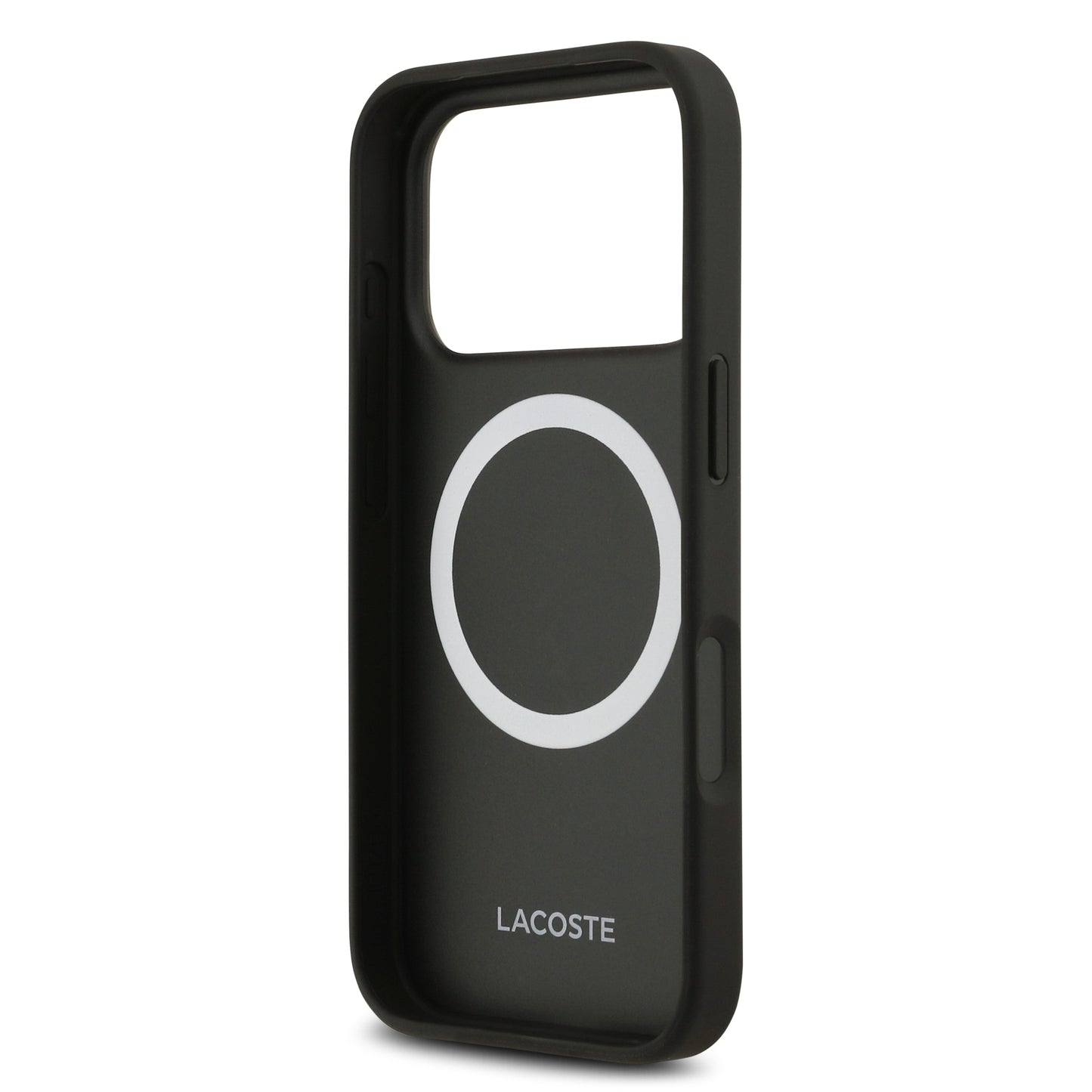 iPhone 17 Pro Kılıf Lacoste Orjinal Lisanslı M-safe Şarj Özellikli PU Deri Tasarımlı Kartlıklı Karışık Monogram Desenli Kılıf