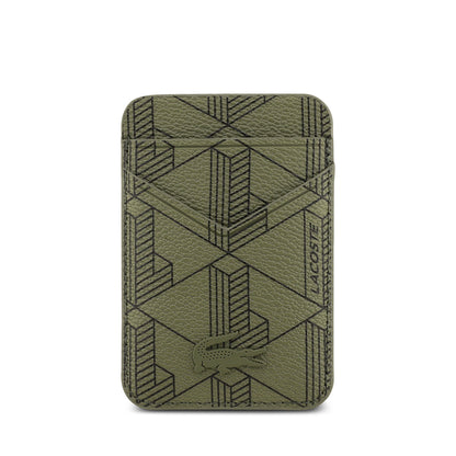 iPhone 17 Pro Kılıf Lacoste Orjinal Lisanslı M-safe Şarj Özellikli PU Deri Tasarımlı Kartlıklı Karışık Monogram Desenli Kılıf