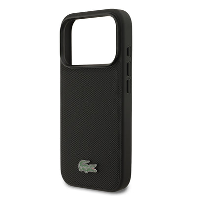 Apple iPhone 17 Pro Kılıf Lacoste Orjinal Lisanslı M-safe Şarj Özellikli PU Pike Desenli Metal Logolu Kartlıklı Kapak Yeşil