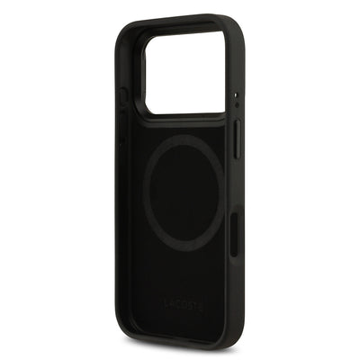 Apple iPhone 17 Pro Kılıf Lacoste Orjinal Lisanslı M-safe Şarj Özellikli Standlı PU Deri Karışık Monogram Desenli Kapak Yeşil