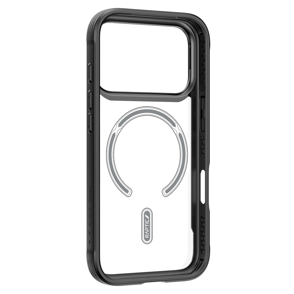 iPhone 17 Pro Kılıf M-safe Şarj Özellikli Airbagli Raptic Shield Serisi Şeffaf Arka Yüzey Kılıf