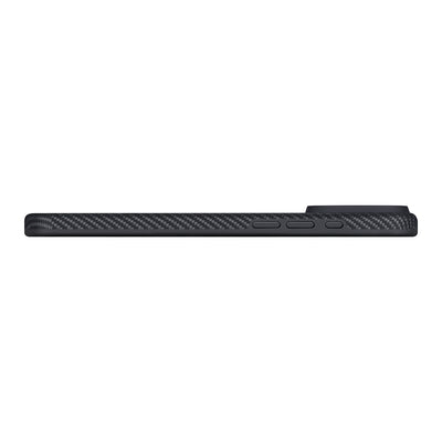 Apple iPhone 17 Pro Kılıf M-safe Şarj Özellikli Aramid Fiber Pitaka Military-Grade Classic Serisi Black-Grey Twill Kapak Siyah