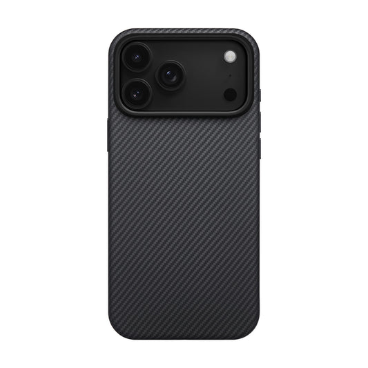 iPhone 17 Pro Kılıf M-safe Şarj Özellikli Aramid Fiber Pitaka Military-Grade Classic Serisi Black-Grey Twill Kılıf