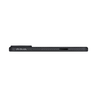 Apple iPhone 17 Pro Kılıf M-safe Şarj Özellikli Aramid Fiber Pitaka Military-Grade Classic Serisi Black-Grey Twill Kapak Siyah
