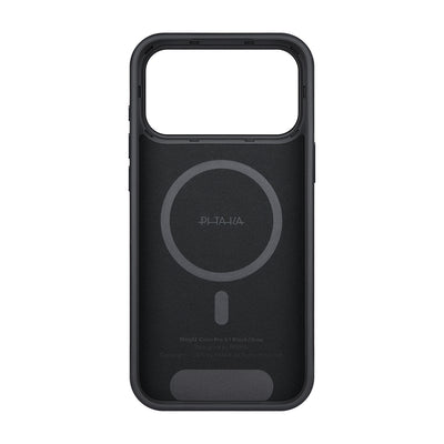 Apple iPhone 17 Pro Kılıf M-safe Şarj Özellikli Aramid Fiber Pitaka Military-Grade Classic Serisi Black-Grey Twill Kapak Siyah