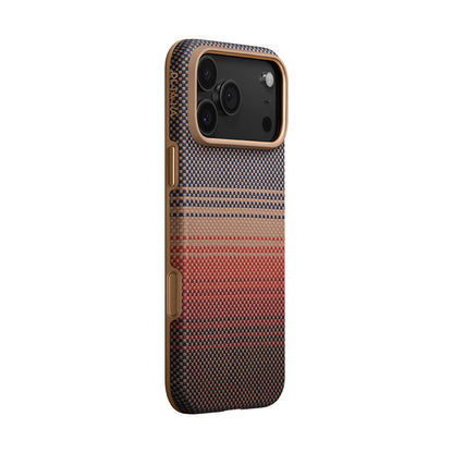 iPhone 17 Pro Kılıf M-safe Şarj Özellikli Aramid Fiber Pitaka Military-Grade Sunset-Moonrise Serisi Kılıf