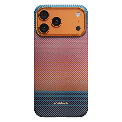 Apple iPhone 17 Pro Kılıf M-safe Şarj Özellikli Aramid Fiber Pitaka Sunset 2.0 California Dream Serisi Kapak
