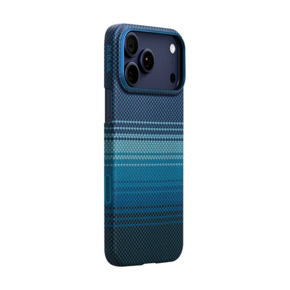 iPhone 17 Pro Kılıf M-safe Şarj Özellikli Aramid Fiber Pitaka Tactile Woven Sunset-Moonrise Serisi Kılıf