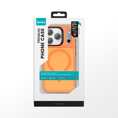 Apple iPhone 17 Pro Kılıf M-Safe Şarj Özellikli Benks C-Magnet Lucid Armor Kapak Siyah