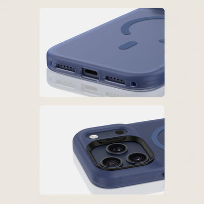 Apple iPhone 17 Pro Kılıf M-Safe Şarj Özellikli Benks C-Magnet Lucid Armor Kapak Mavi