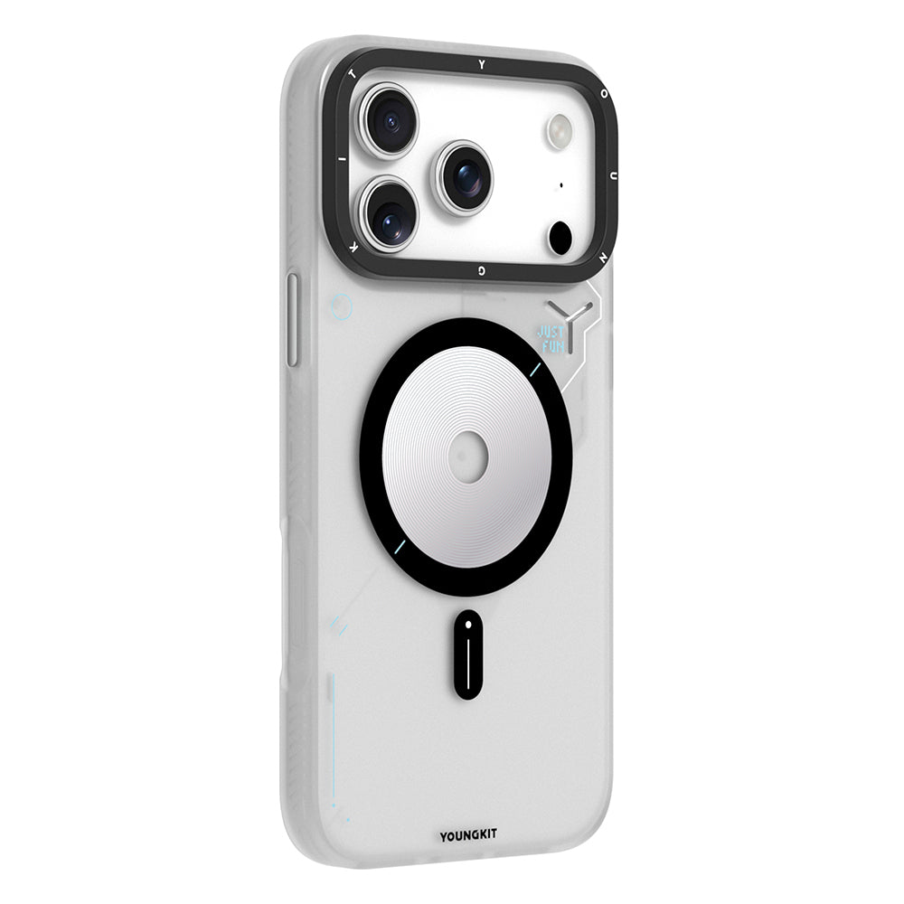 Apple iPhone 17 Pro Kılıf M-safe Şarj Özellikli Disk Desenli Youngkit Disc Battle Kapak Turuncu