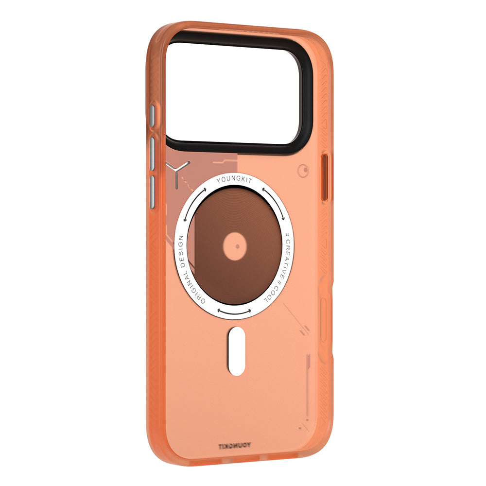 iPhone 17 Pro Kılıf M-safe Şarj Özellikli Disk Desenli Youngkit Disc Battle Kılıf