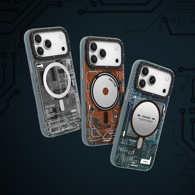 Apple iPhone 17 Pro Kılıf M-safe Şarj Özellikli Kamera Denetim Butonlu Youngkit Technology Serisi Kapak Mavi