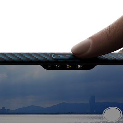 Apple iPhone 17 Pro Kılıf M-Safe Şarj Özellikli Kamera Kontrol Butonlu Aramid Fiber Pitaka Ultra-Slim Kapak Siyah-Mavi