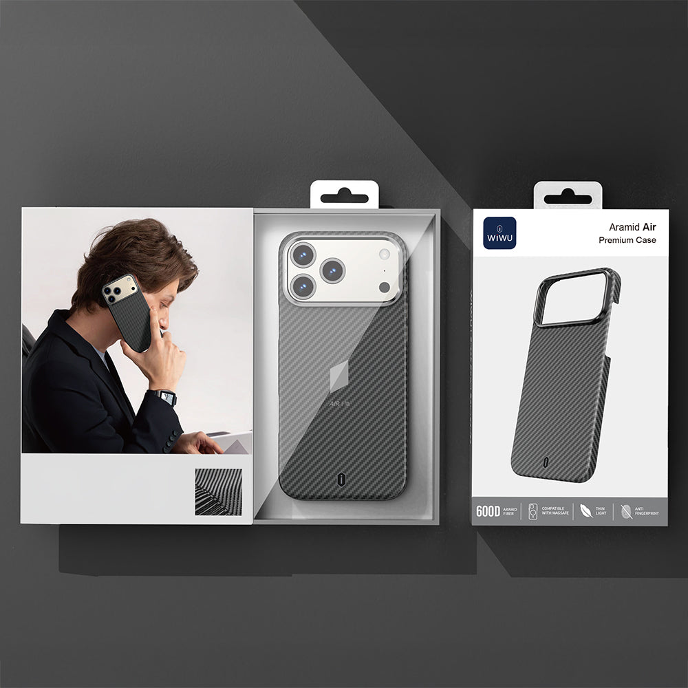 iPhone 17 Pro Kılıf M-safe Şarj Özellikli Kamera Standlı Wiwu DCC-206 Aramid Air Kılıf