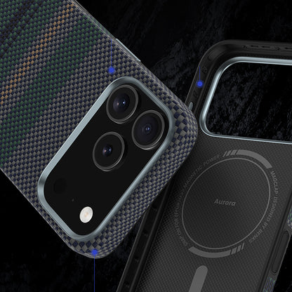 iPhone 17 Pro Kılıf M-safe Şarj Özellikli Karbon Fiber Tasarımlı Benks Aurora ArmorPro Kevlar Kılıf