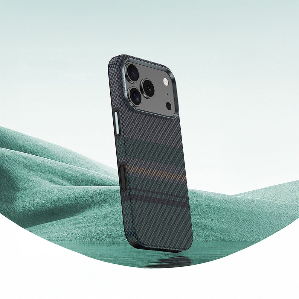 iPhone 17 Pro Kılıf M-safe Şarj Özellikli Karbon Fiber Tasarımlı Benks Aurora ArmorPro Kevlar Kılıf