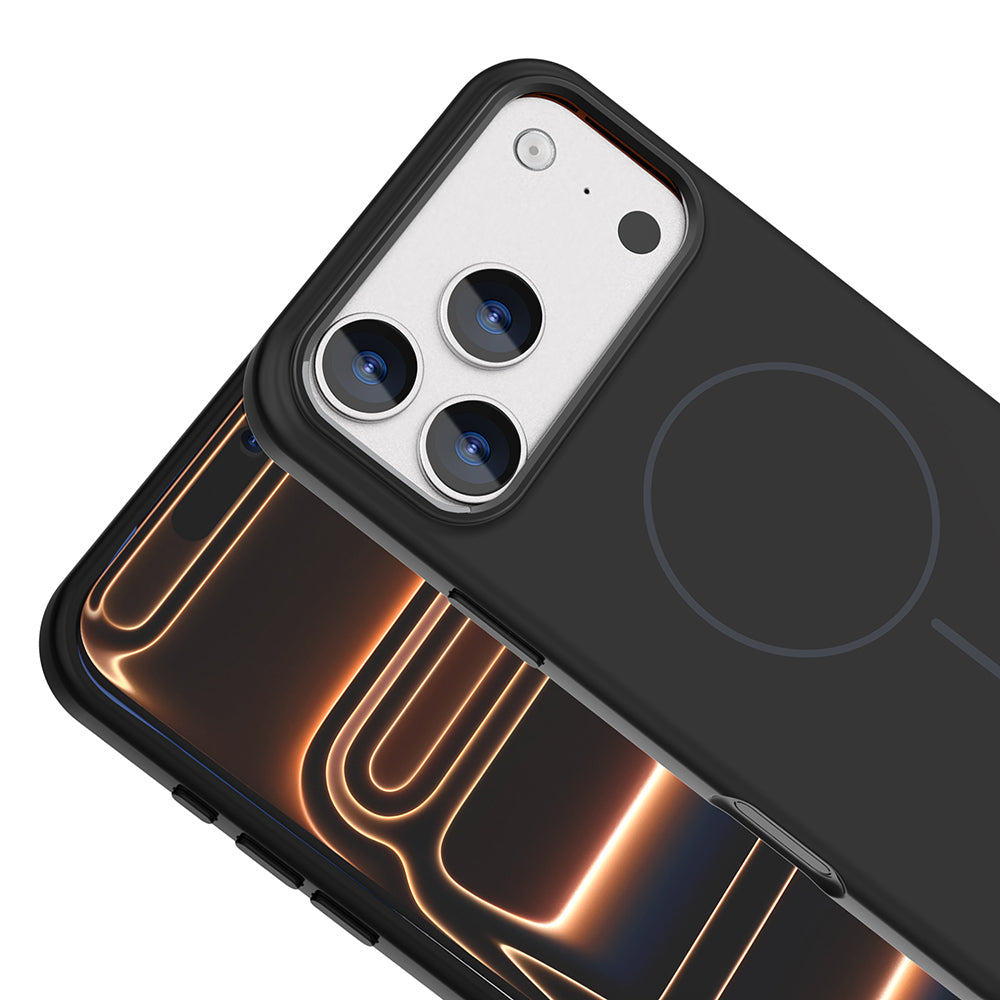 Apple iPhone 17 Pro Kılıf M-Safe Şarj Özellikli Metal Kamera Çerçeveli Zore Edi Silikon Kapak Lila