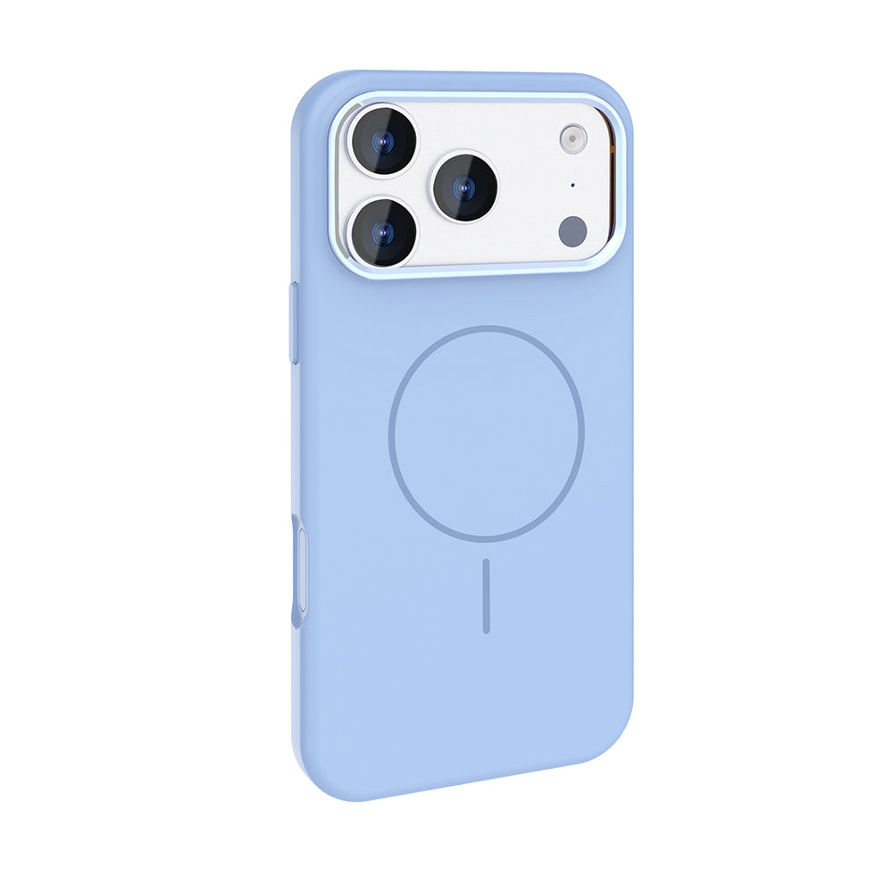 Apple iPhone 17 Pro Kılıf M-Safe Şarj Özellikli Metal Kamera Çerçeveli Zore Edi Silikon Kapak Lacivert