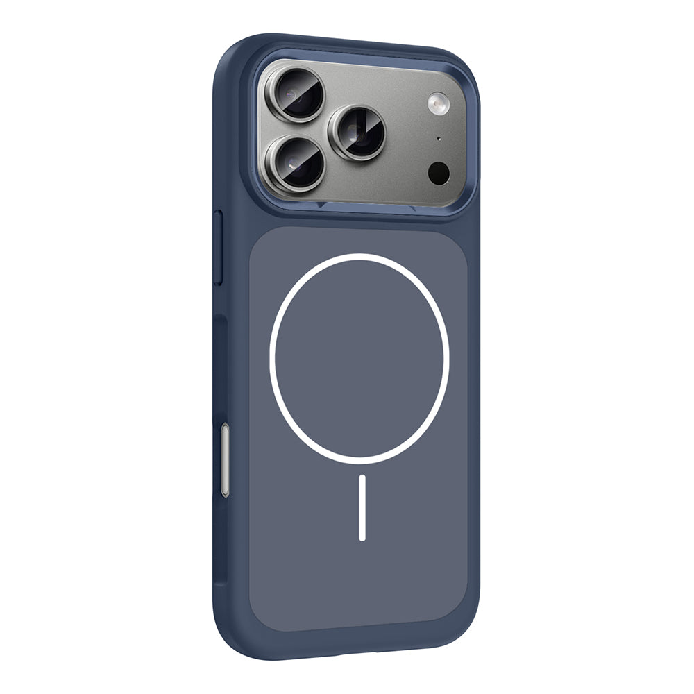 Apple iPhone 17 Pro Kılıf M-Safe Şarj Özellikli Metal Kamera Çerçeveli Zore Sanremo Silikon Kapak Gri