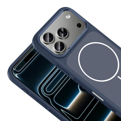 Apple iPhone 17 Pro Kılıf M-Safe Şarj Özellikli Metal Kamera Çerçeveli Zore Sanremo Silikon Kapak Siyah