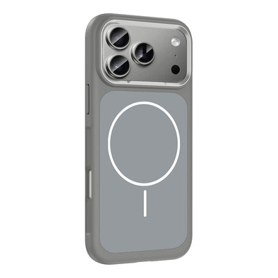 Apple iPhone 17 Pro Kılıf M-Safe Şarj Özellikli Metal Kamera Çerçeveli Zore Sanremo Silikon Kapak Turuncu