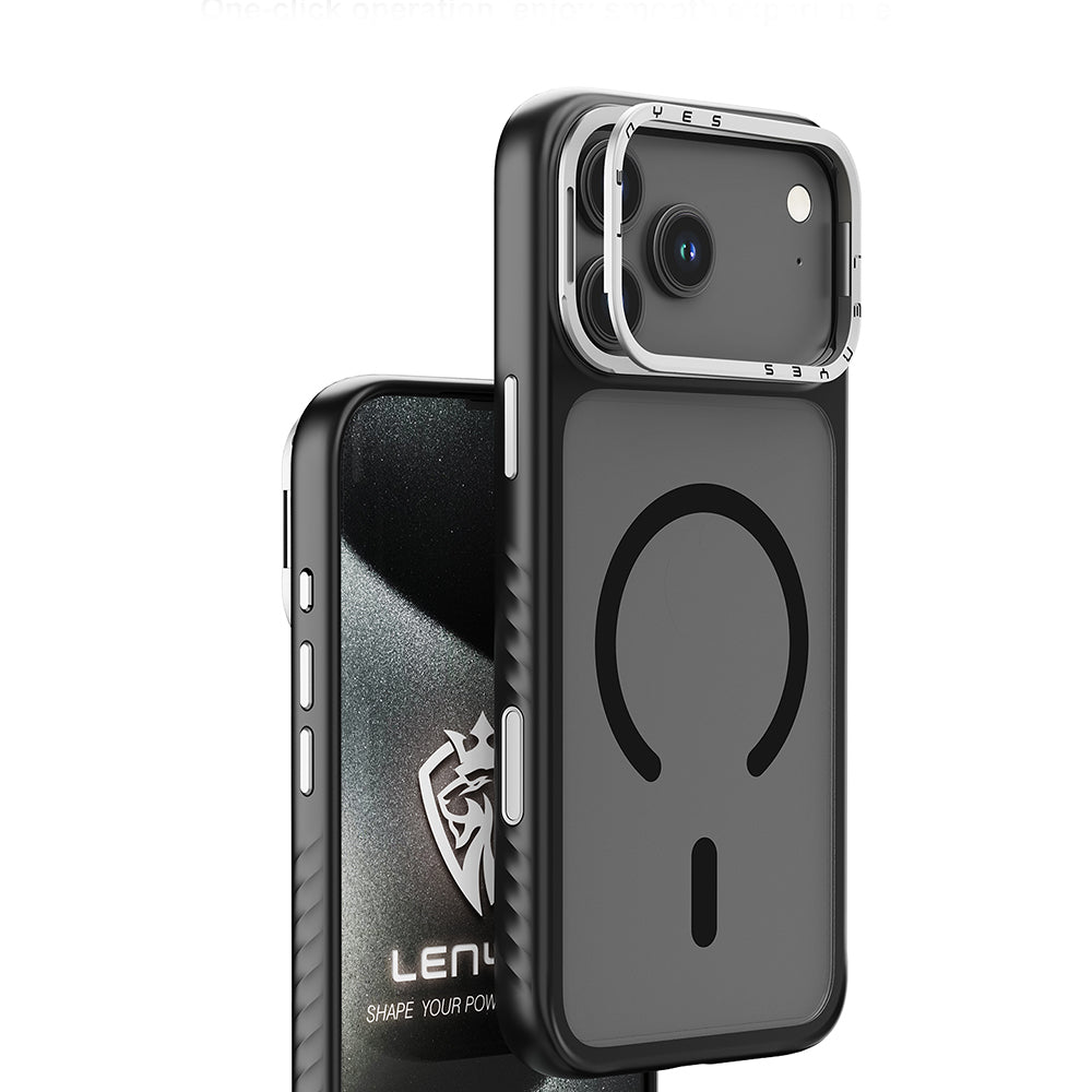 iPhone 17 Pro Kılıf M-safe Şarj Özellikli Metal Kamera Standlı Lenyes CK226 PC Kılıf