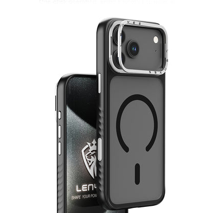 iPhone 17 Pro Kılıf M-safe Şarj Özellikli Metal Kamera Standlı Lenyes CK226 PC Kılıf