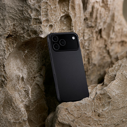 iPhone 17 Pro Kılıf M-safe Şarj Özellikli Pitaka Aramid Pro Guard Serisi Black-Gray Kılıf