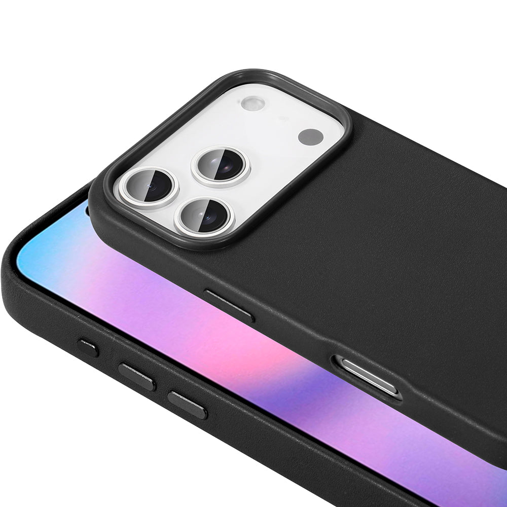 Apple iPhone 17 Pro Kılıf M-safe Şarj Özellikli PU Deri Görünümlü Zore Kupra Kapak Turuncu