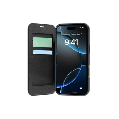 iPhone 17 Pro Kılıf M-Safe Şarj Özellikli Raptic Air Folio Şeffaf Kartlıklı Kılıf