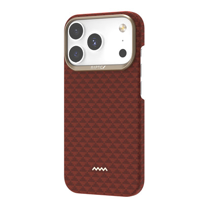 Apple iPhone 17 Pro Kılıf M-safe Şarj Özellikli Raptic Aramid Skin Origin Serisi Kapak Gold-Mavi