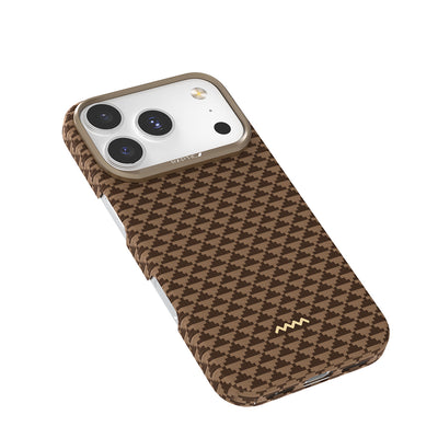 Apple iPhone 17 Pro Kılıf M-safe Şarj Özellikli Raptic Aramid Skin Origin Serisi Kapak Gold-Mavi
