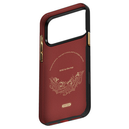 Apple iPhone 17 Pro Kılıf M-safe Şarj Özellikli Raptic Aramid Skin Rise Serisi 24 Ayar Altın Kaplamalı Kapak