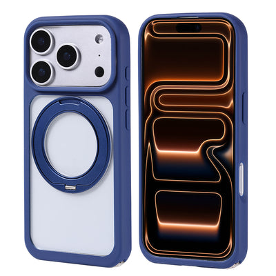 Apple iPhone 17 Pro Kılıf M-Safe Şarj Özellikli Standlı Zore Piza Silikon Kapak Lacivert