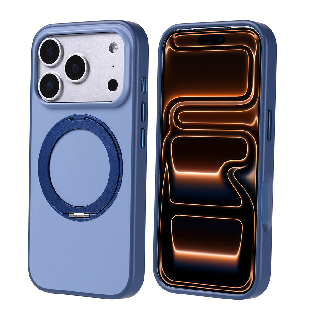 Apple iPhone 17 Pro Kılıf M-Safe Şarj Özellikli Standlı Zore Proton Silikon Kapak Lacivert