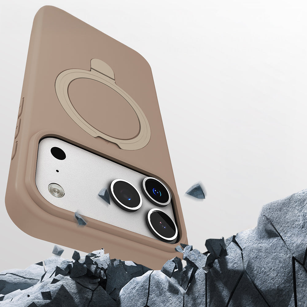 Apple iPhone 17 Pro Kılıf M-safe Şarj Özellikli Standlı Zore Samara Kapak Lila