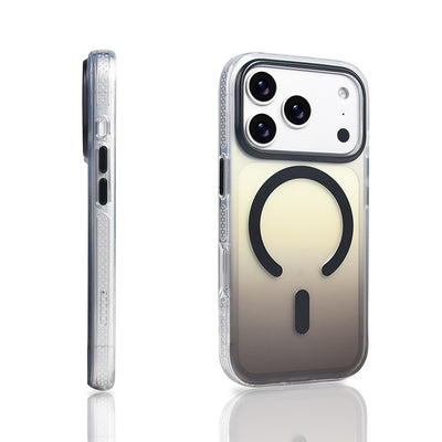 Apple iPhone 17 Pro Kılıf M-safe Şarj Özellikli Transparan Renk Geçişli Zore Toros Kapak Mavi