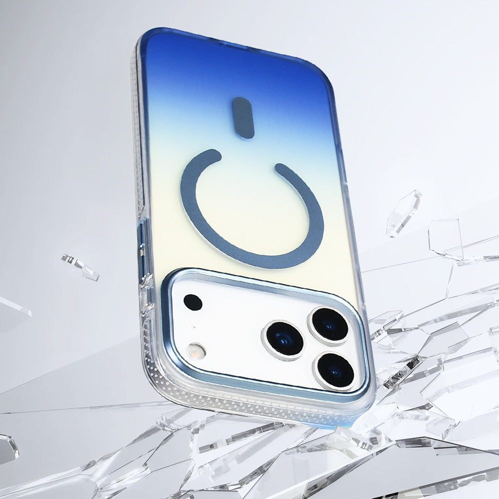 Apple iPhone 17 Pro Kılıf M-safe Şarj Özellikli Transparan Renk Geçişli Zore Toros Kapak Gold