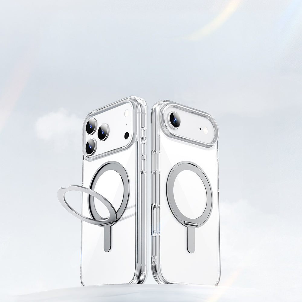 iPhone 17 Pro Kılıf M-safe Şarj Özellikli Wiwu MCC-201 iShield Ultra Serisi Standlı Crystal Sert PC Kılıf