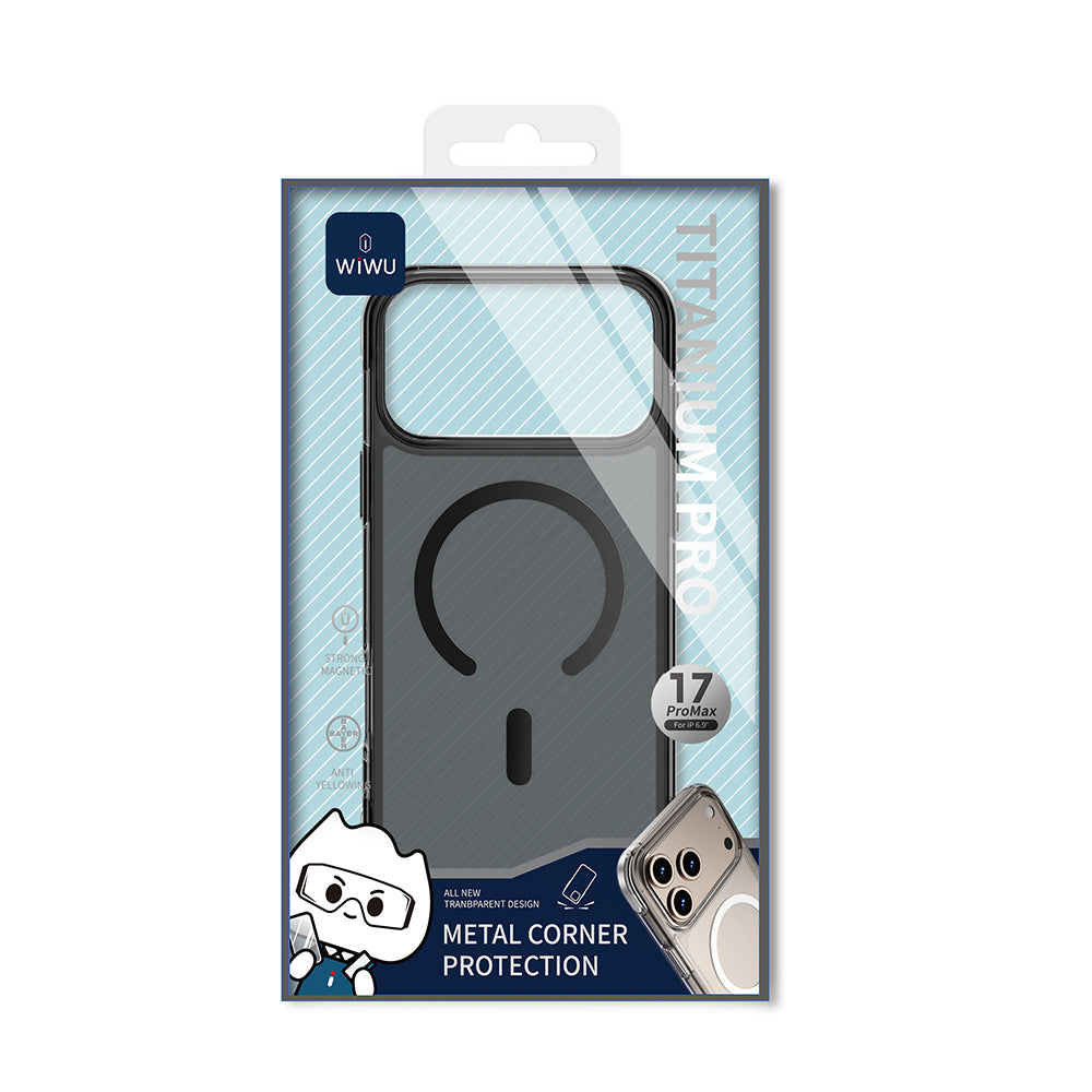 iPhone 17 Pro Kılıf M-safe Şarj Özellikli Wiwu MCC-702 Titanyum Pro Serisi Sert PC Kılıf