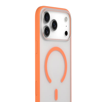 Apple iPhone 17 Pro Kılıf M-safe Şarj Özellikli Youngkit Clear Serisi Kapak Turuncu