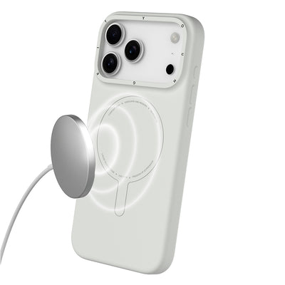 Apple iPhone 17 Pro Kılıf M-Safe Şarj Özellikli Youngkit Morandi Serisi Kapak Gri