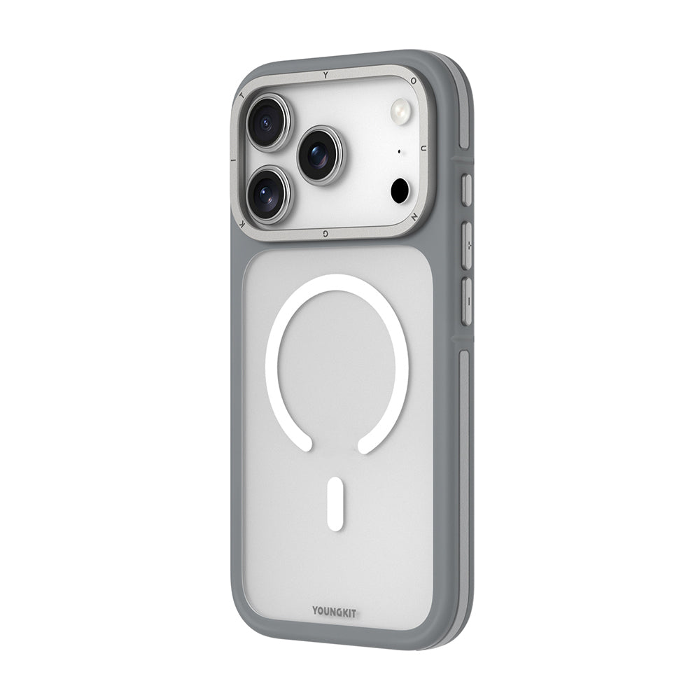 Apple iPhone 17 Pro Kılıf M-safe Şarj Özellikli Youngkit Rock Sand Serisi Kapak Siyah