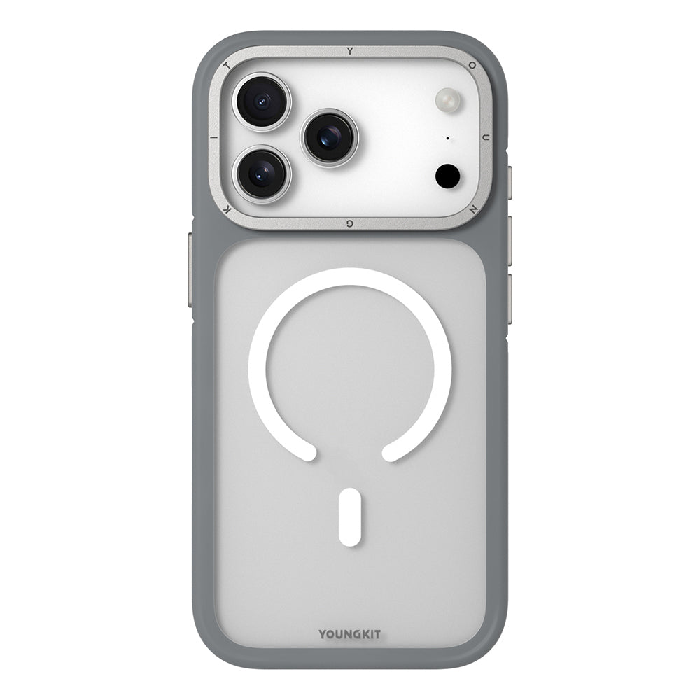 Apple iPhone 17 Pro Kılıf M-safe Şarj Özellikli Youngkit Rock Sand Serisi Kapak Siyah