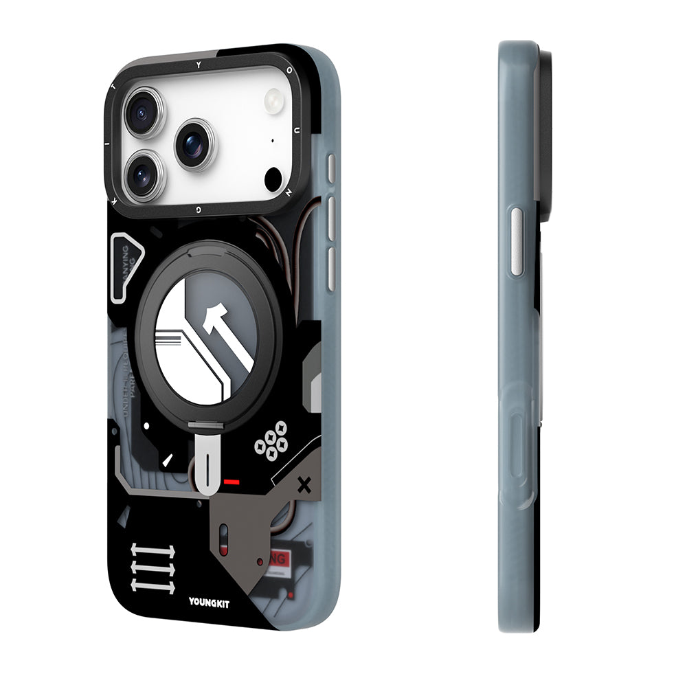 Apple iPhone 17 Pro Kılıf M-safe Şarj Özellikli Youngkit Starship Serisi Kapak Turuncu