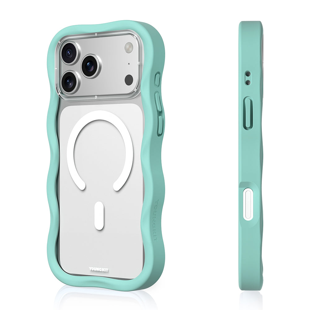 iPhone 17 Pro Kılıf M-safe Şarj Özellikli Youngkit Wave Clear Serisi Kılıf