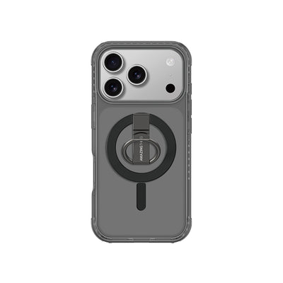 Apple iPhone 17 Pro Kılıf M-safe Şarj Özellikli Yüzük Standlı Amazingthing Titan Pro Serisi Kapak Siyah